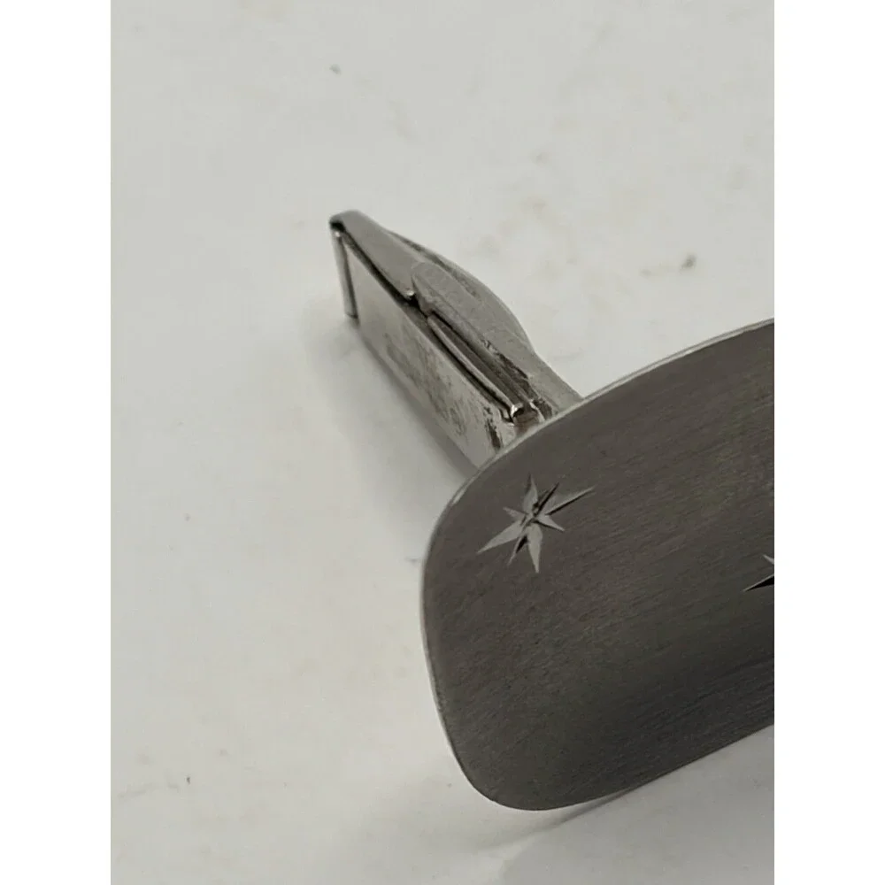 Vintage STERLING Diamond Cut Star CUFFLINKS 925